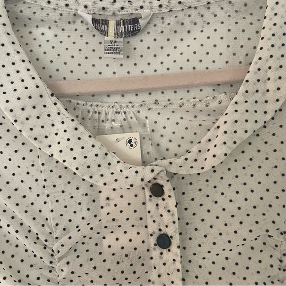 Urban outfitters polka dot sheer top retro preppy - Picture 7 of 8